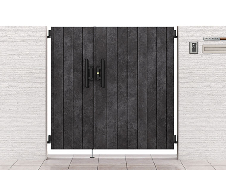 開き門扉AA MM1型（メタル調） 親子開き ＊ | エクステリア・外構工事