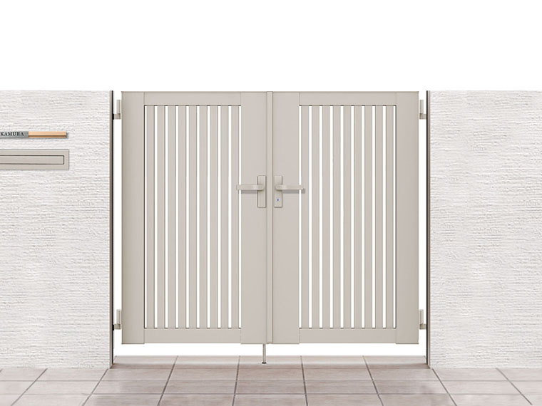 両開き門扉 門扉 両開き エルネクス門扉M-YS型 柱使用 シャイングレー 両開き 呼称